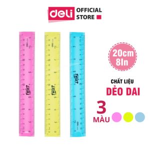 THƯỚC KẺ DẺO DELI 20CM